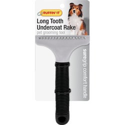 Item 810661, Long tooth undercoat rake pet grooming tool. 17-tooth head.