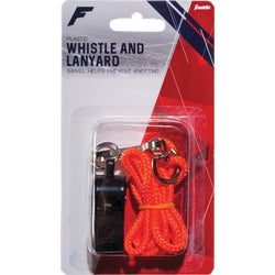 Item 811562, Plastic whistle and lanyard.