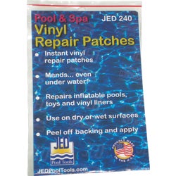 Item 813761, Pool and spa instant vinyl repair patches. Mends even under water.