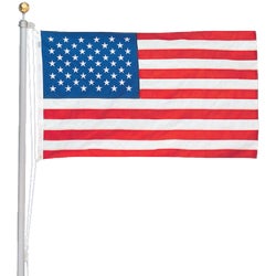 Item 815837, Aluminum flag pole kit contains: (5) sections of 16-gauge x 2 In. O.D.