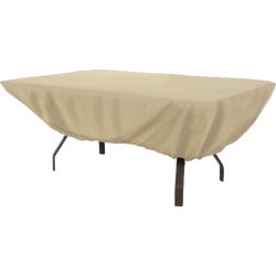 Item 817716, Fits rectangular or oval tables up to 72" L. x 44" W. x 23" H.