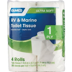 Item 832448, Fast dissolving, clog-resistant toilet tissue is biodegradable and septic 