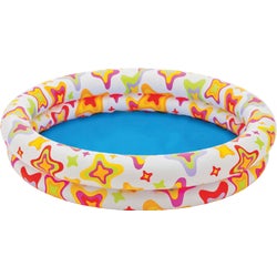 Item 843369, 48 In. x 10 In. 2-ring inflatable pool with fun multi-colored star design.