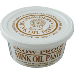 Item 845531, Fiebing's snowproof mink oil paste softens, preserves, and protects shoes 