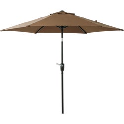 Item 846988, Aluminum pole patio umbrella featuring 3-position tilt and crank.