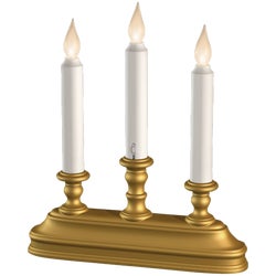 Item 900050, 3-tier 10-inch candelabra dual LED (light emitting diode) window candle.