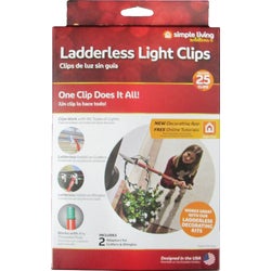 Item 900133, 25-count ladderless light clips.