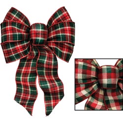 Item 900203, Holiday cheer plaid bow.