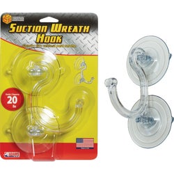 Item 900336, Double suction wreath hook. Ideal for indoor or outdoor applications.