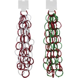 Item 900351, 8-foot tinsel chain garland. Ideal for any decorating style.