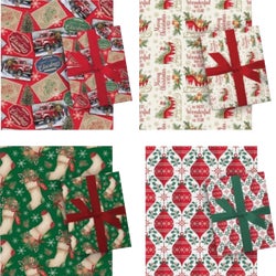 Item 900402, 40-inch wide, 80-square foot traditional Christmas gift wrapping paper.