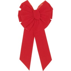 Item 904228, 11-loop deluxe red velvet bow. Ideal for any style of holiday decorating.