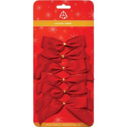 Item 904244, 6-pack of deluxe 2-loop red velvet bows.