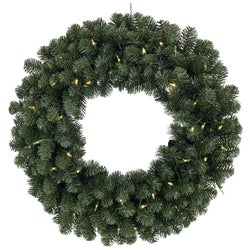 Item 913681, Prelit balsam pine wreath.