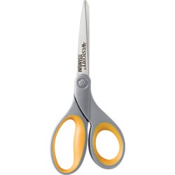 Item 970256, Titanium bonded scissors with soft handle design. Stays sharper longer.