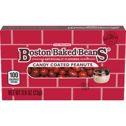 Item 970342, Boston baked beans candy coated peanuts. Convenient snack-size box.