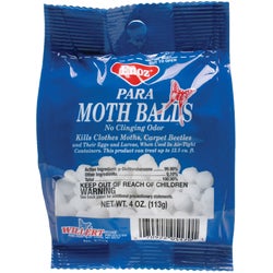 Item 970503, Moth Balls in a convenient resealable bag.