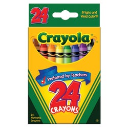 Item 970697, Nontoxic Crayola crayons in traditional bright and vivid colors.