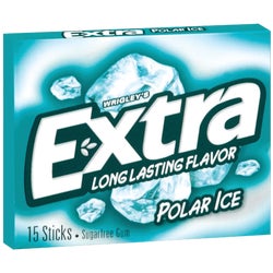 Item 972978, Polar Ice sugar free chewing gum. Long lasting flavor.