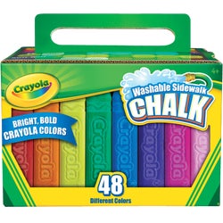 Item 973602, Crayola outdoor sidewalk chalk comes with 48 sticks in 24 unique colors.
