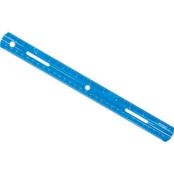 Item 973977, Grooved plastic ruler to hold pencil or pen. Holes to fit 3-ring binders.