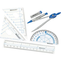 Item 973998, 6-piece geometry kit includes (1) compass, lead refills, (1) 6-inch ruler